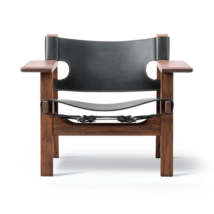Fredericia Møbler Den Spanske Stol BM 2226 - Læder Sort/Walnut