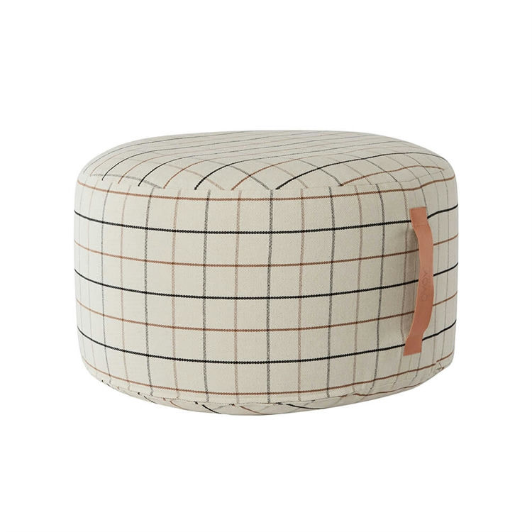 OYOY Grid Puf - Stort 102 Offwhite til Fantastisk Pris!