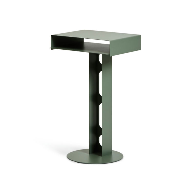 Pedestal Sidekick Table i Mosgrøn - Funktionelt Sidebord
