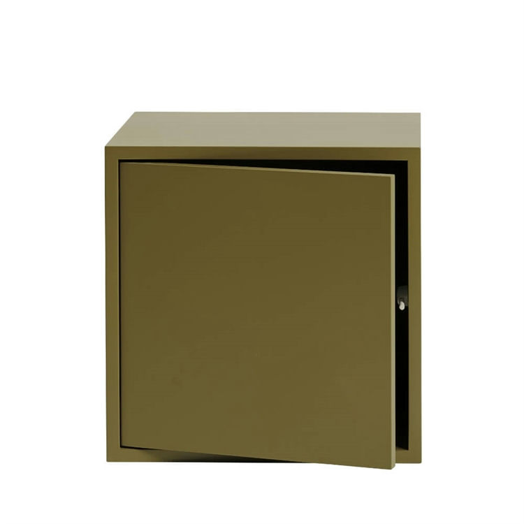 Muuto Stacked Medium Reol med Låge i Brown Green
