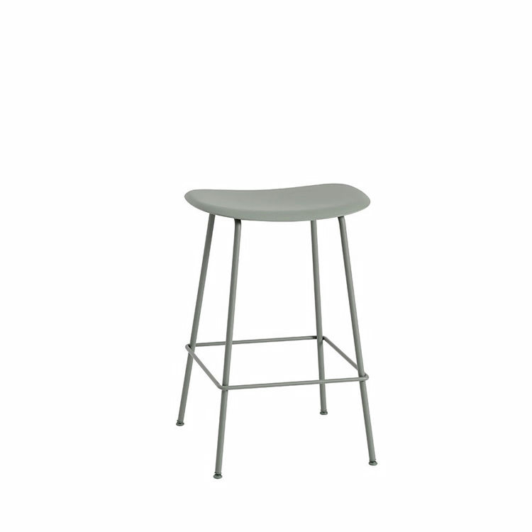 Muuto Fiber Barstol i Dusty Green Uden Ryglæn