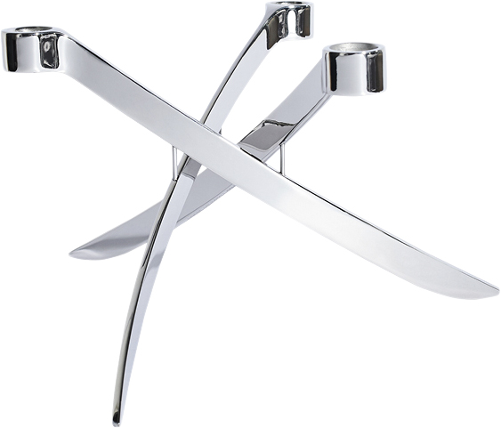 Lightarch Candle Holder 3 arm Taper, Chrome 28 x 17 CM