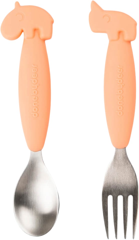 Easygrip ske og Gaffel sæt Deer Friends Koral