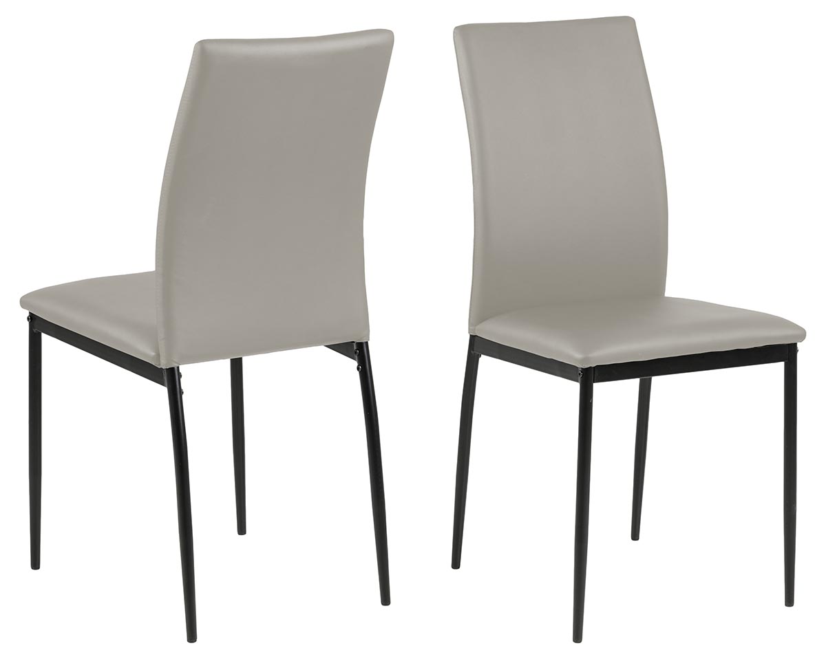 ACT NORDIC Demina spisebordsstol - taupe/sort kunstlæder/metal