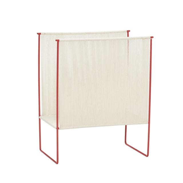 Hübsch String Magasinholder Rød/Hvid