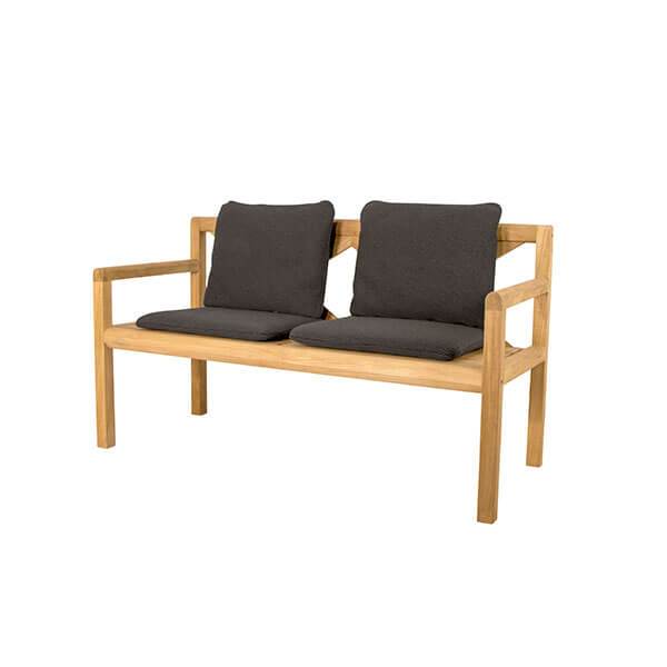 Cane-Line Grace 2 pers. bænk - Teak m. mørkegrå hynder