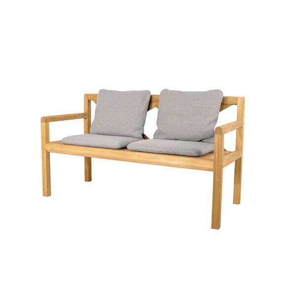 Cane-Line Grace 2 pers. bænk - Teak m. lysegrå hynder