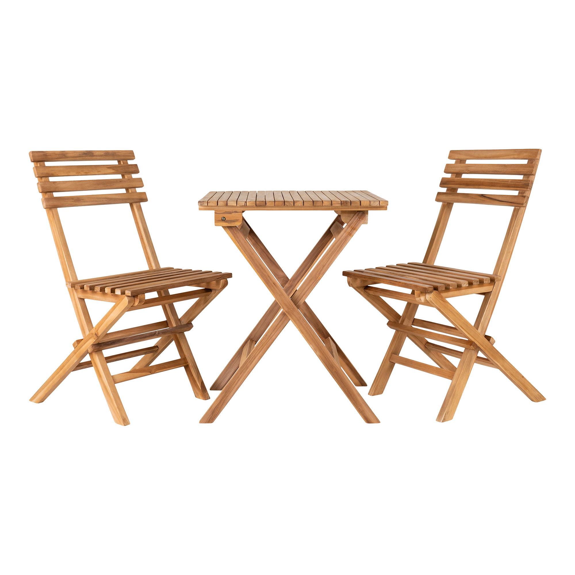 HOUSE NORDICÂ Cafésæt, 2 stole og 1 bord, teak, natur