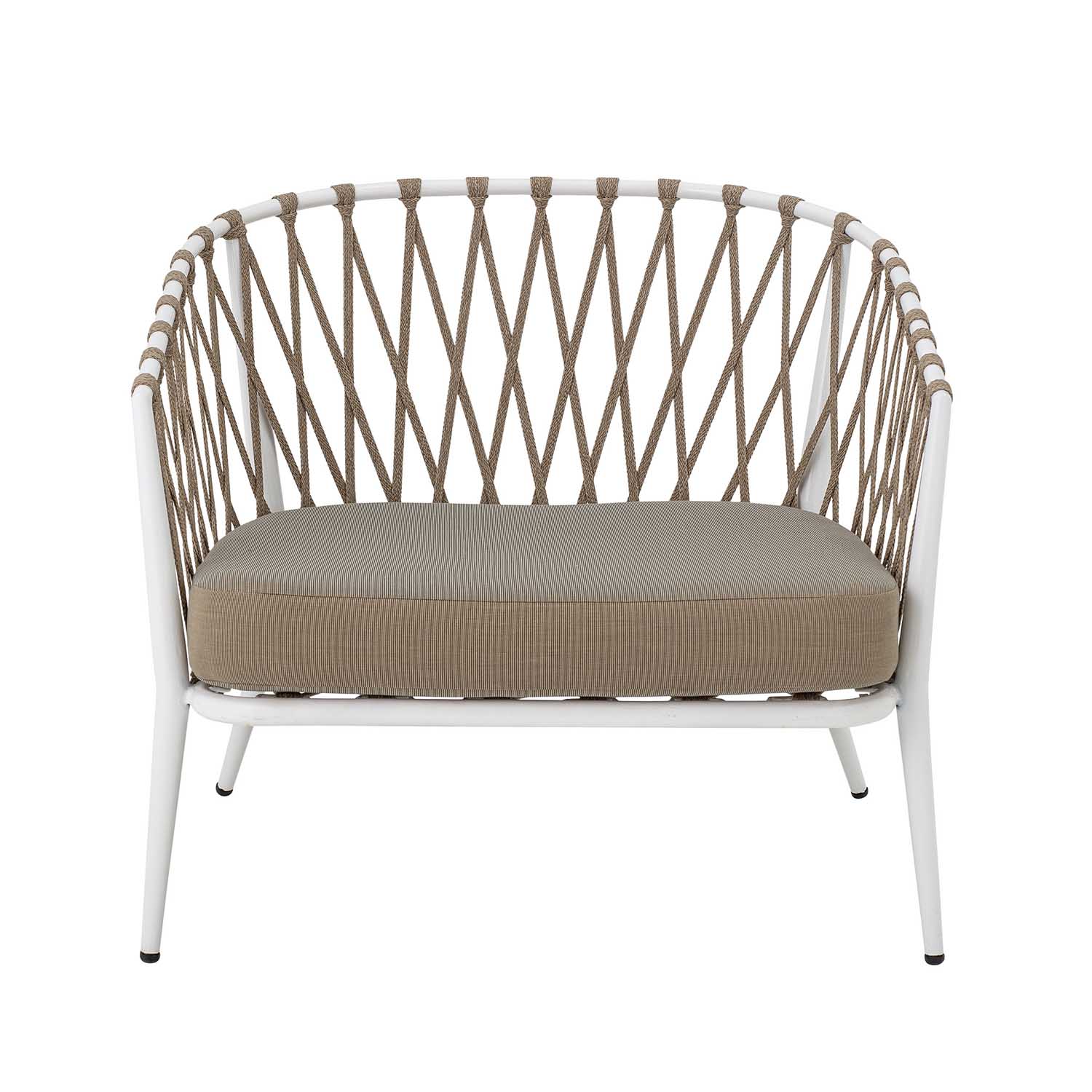 CREATIVE COLLECTION Cia loungestol til haven, m. hynde - polyester og hvid metal