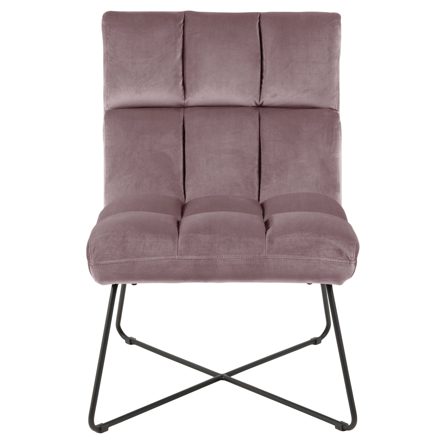 ACT NORDIC Alba loungestol - støvet rosa polyester og sort metal