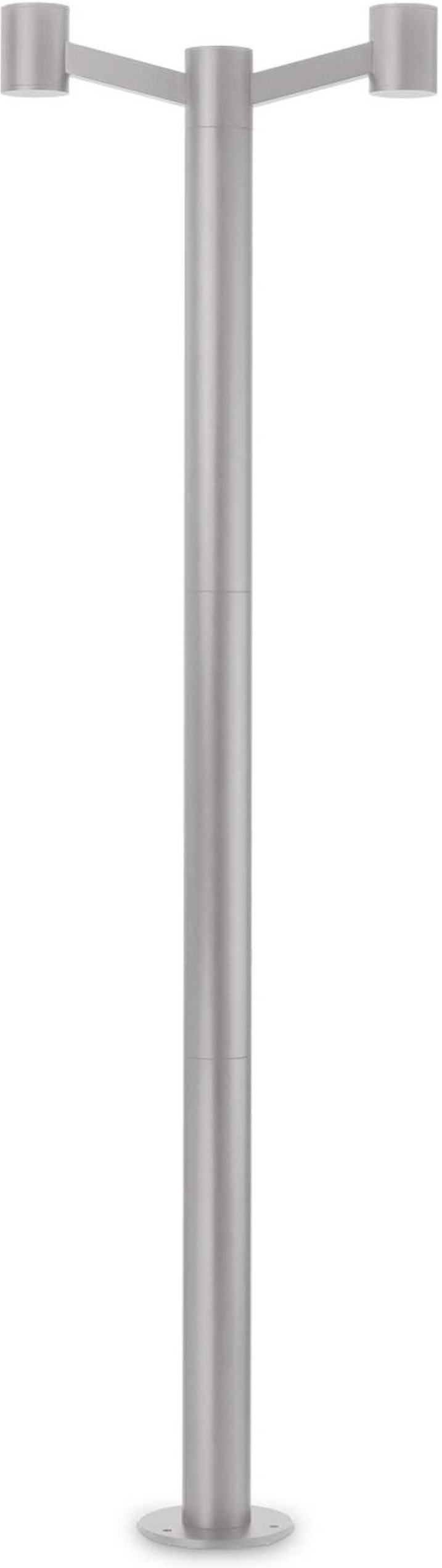 Clio, Udendørs gulvlampe, E27 max 2 x 60W, E27, grå, aluminium, metal, L575xH1970xB200mm