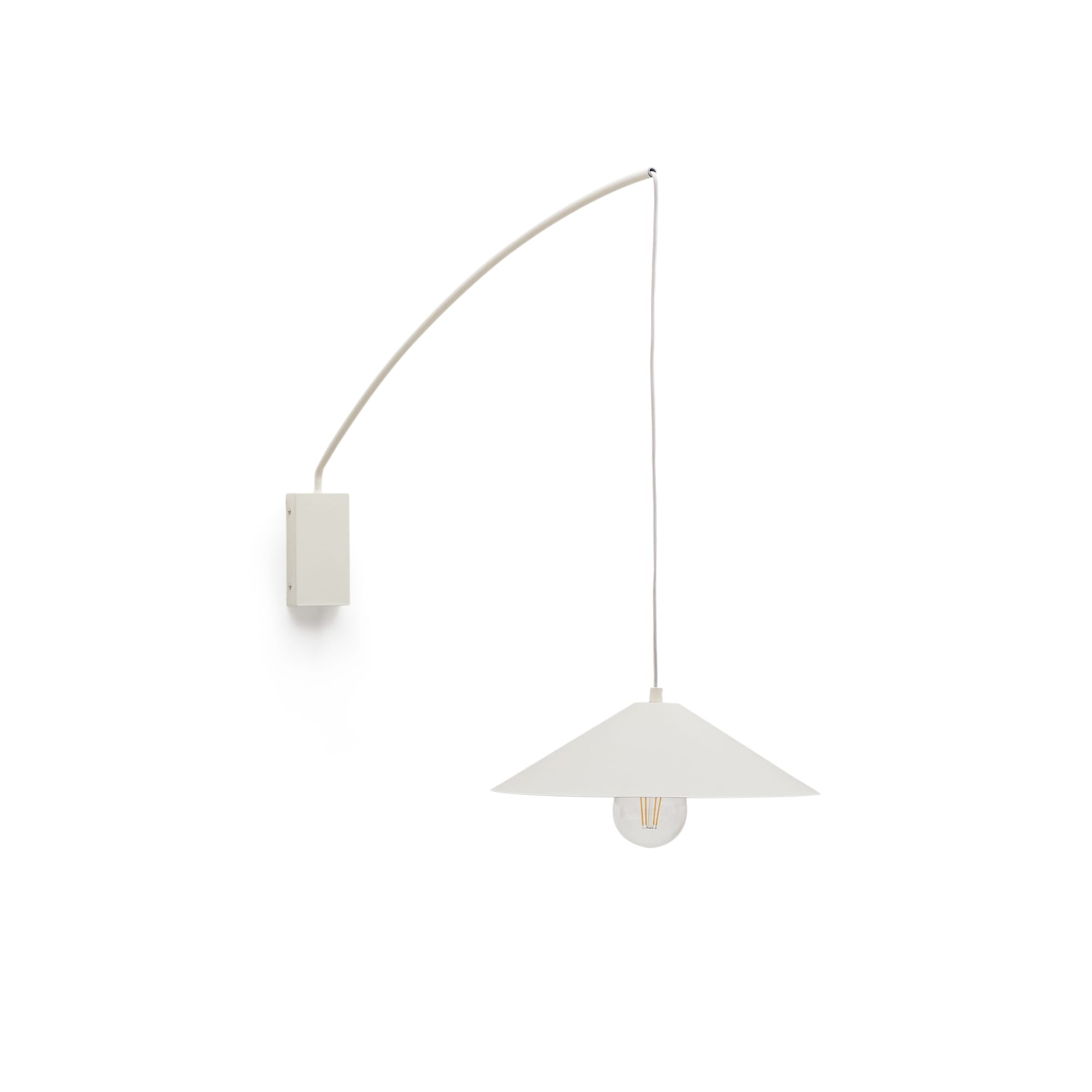 KAVE HOME Kally væglampe, m. justerbar kabel og drejearm - beige metal
