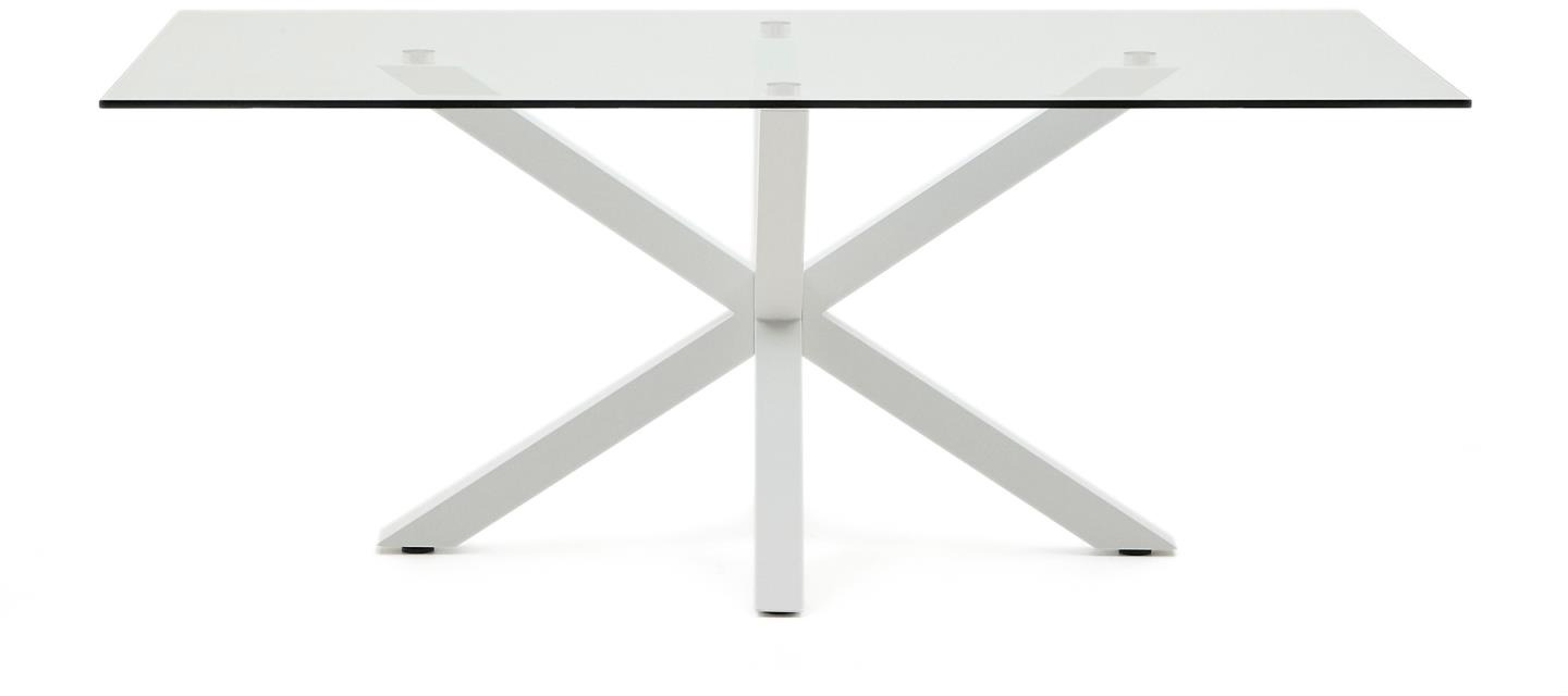 Argo, Spisebord, klar/hvid, H75x200x100 cm, glas