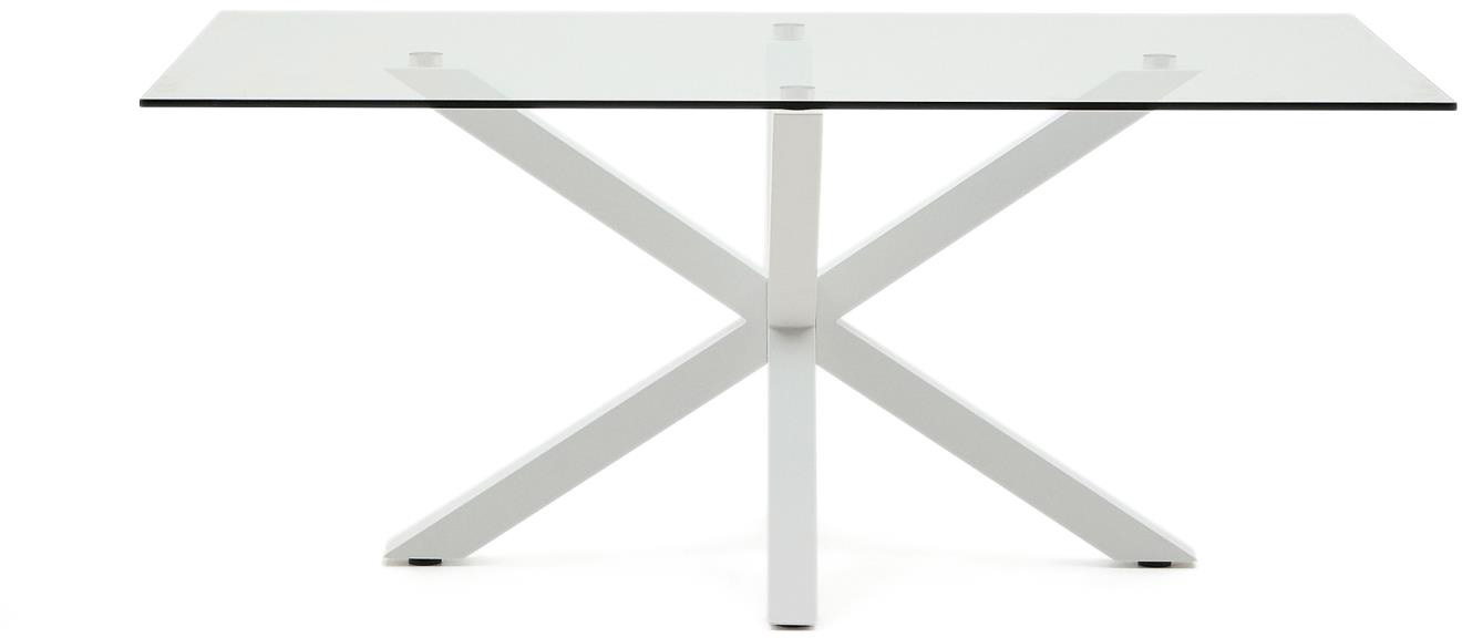 Argo, Spisebord, klar/hvid, H75x180x100 cm, glas