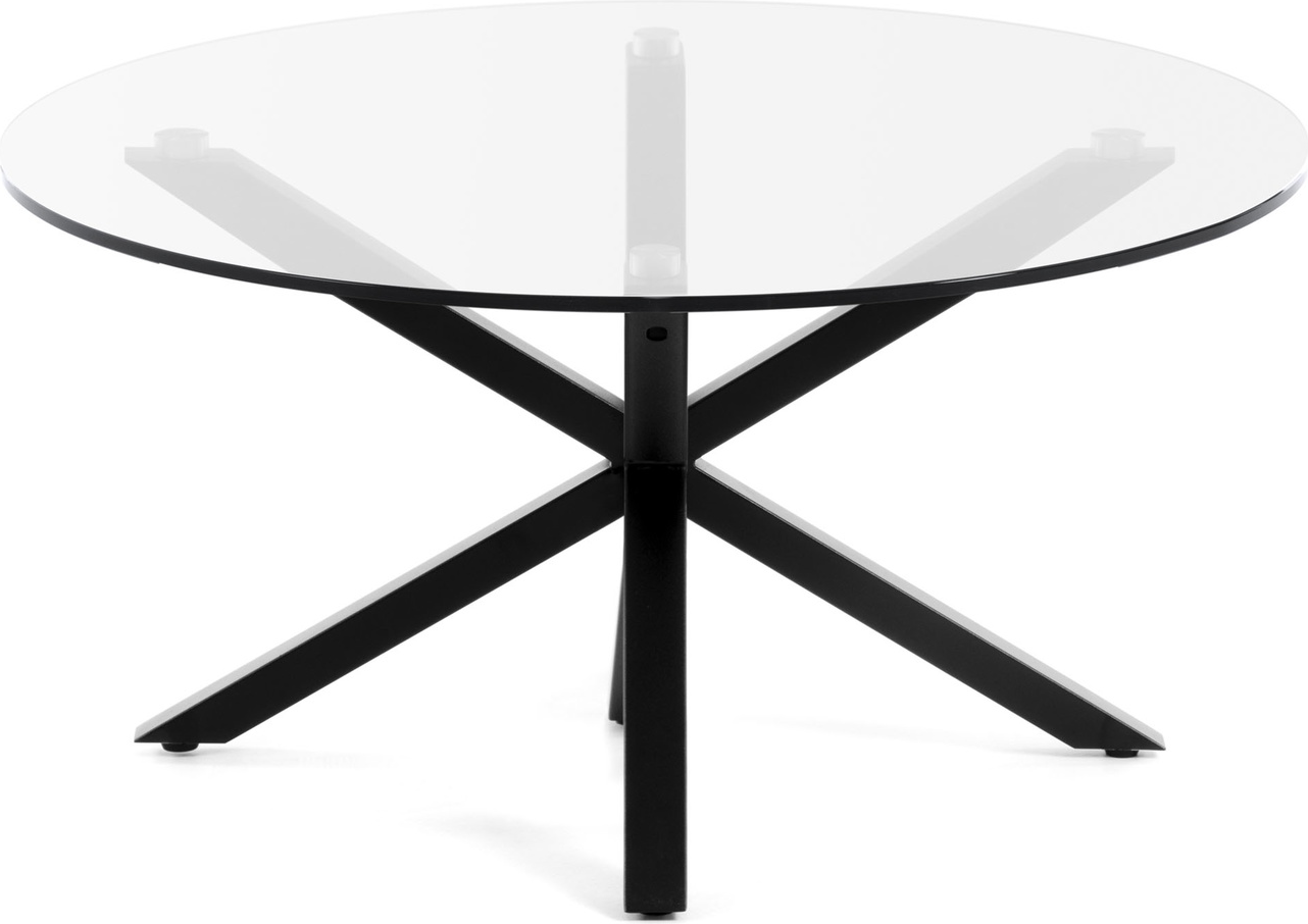 Argo, Rundt sofabord, klar/sort, H40x82 cm, glas