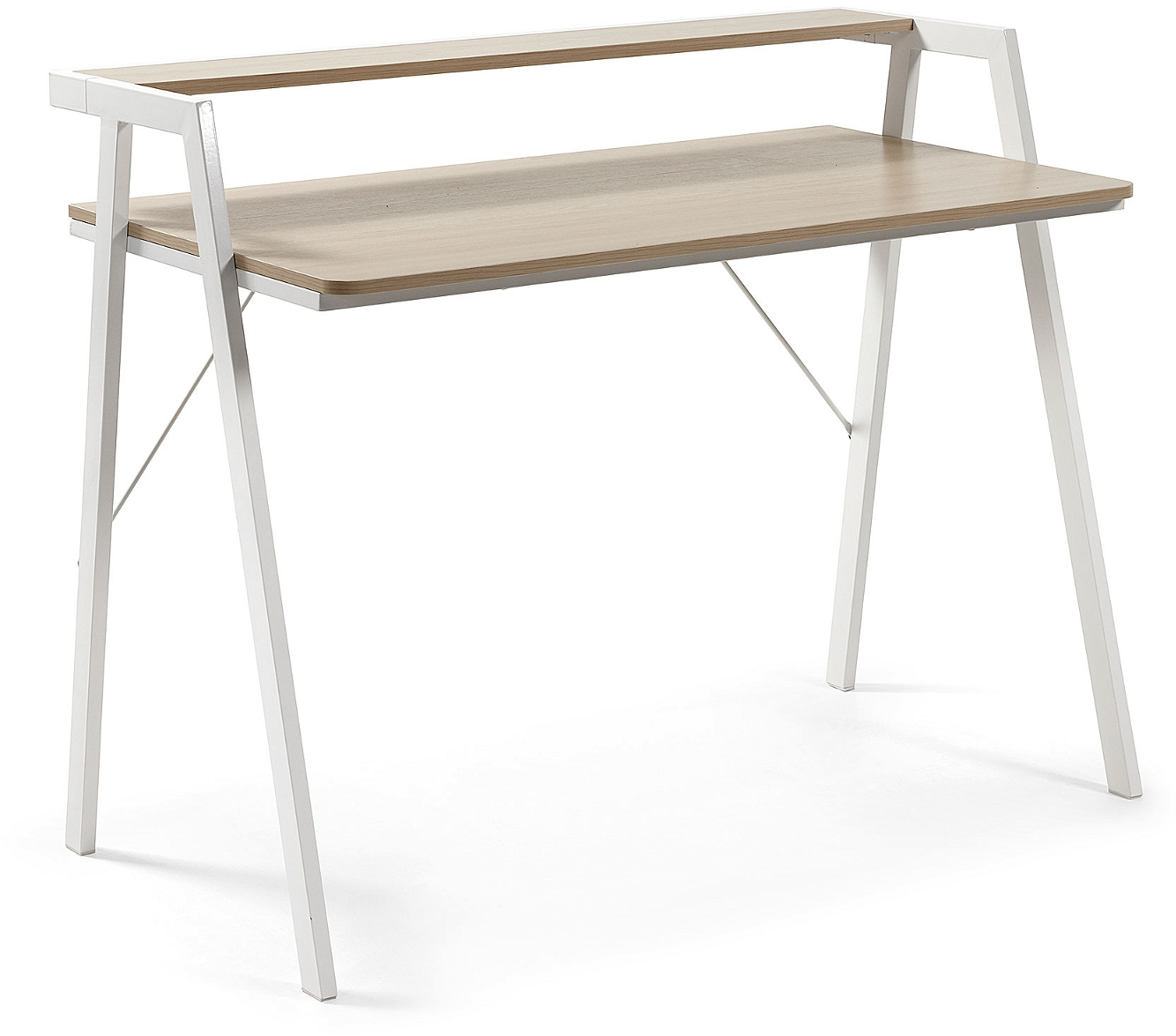 Alanna, Skriveborde, natur/hvid, H91x115x60 cm, metal