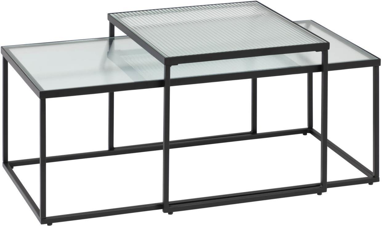 Akemi, Kaffebord, sort/klar, H43x100x55 cm, glas