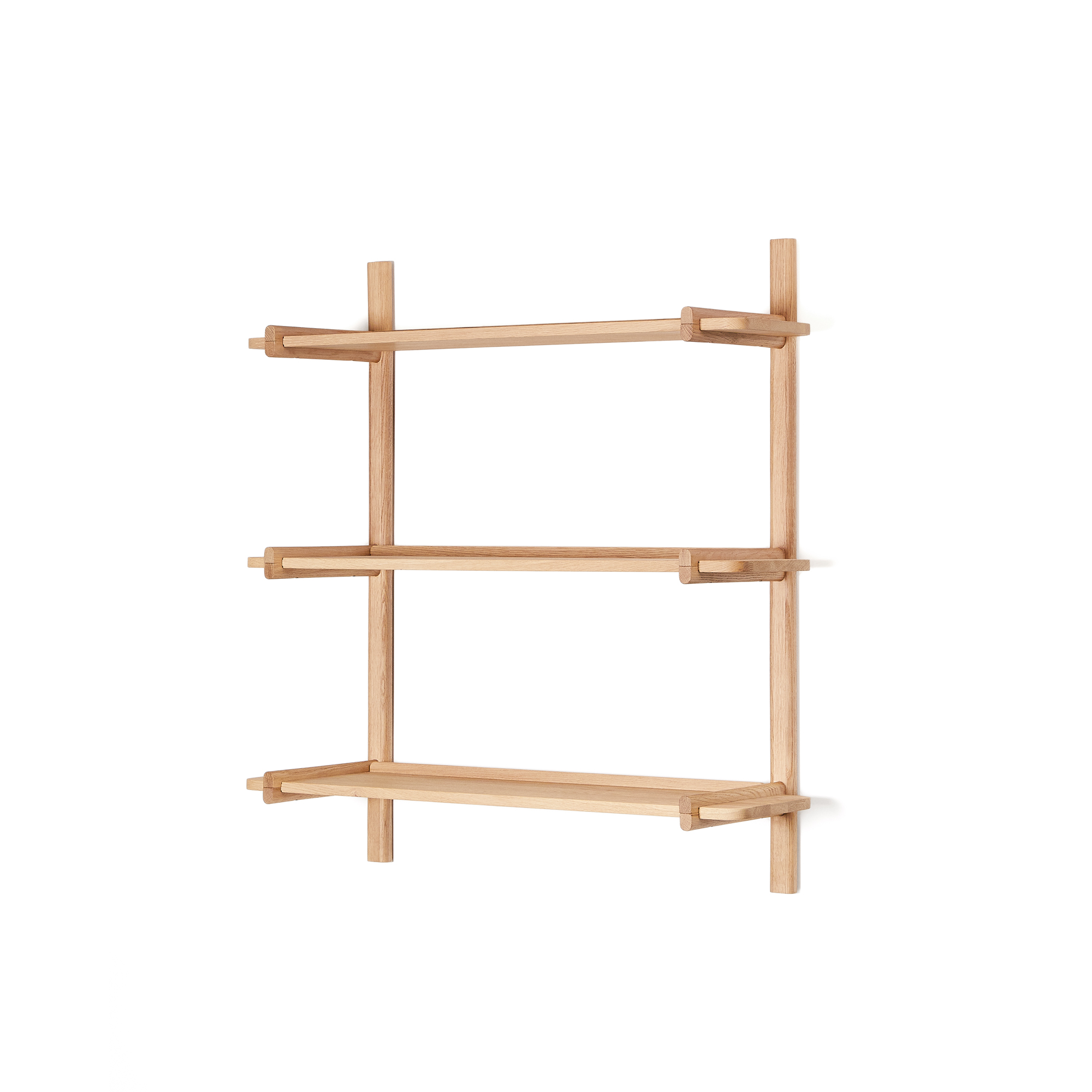 KAVE HOME Sitra modulhylde, 3 massive egetræshylder i naturlig finish, 90 cm, FSC Mix Credit