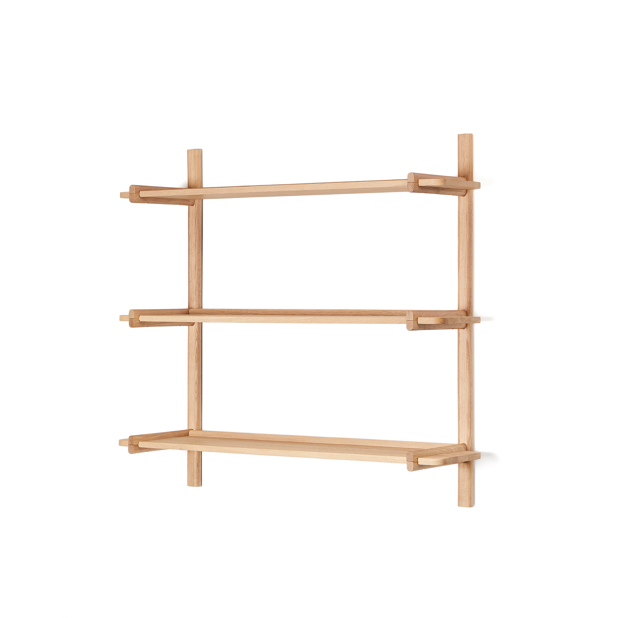 KAVE HOME Sitra modulhylde, 3 massive egetræshylder i naturlig finish, 110 cm, FSC Mix Credit