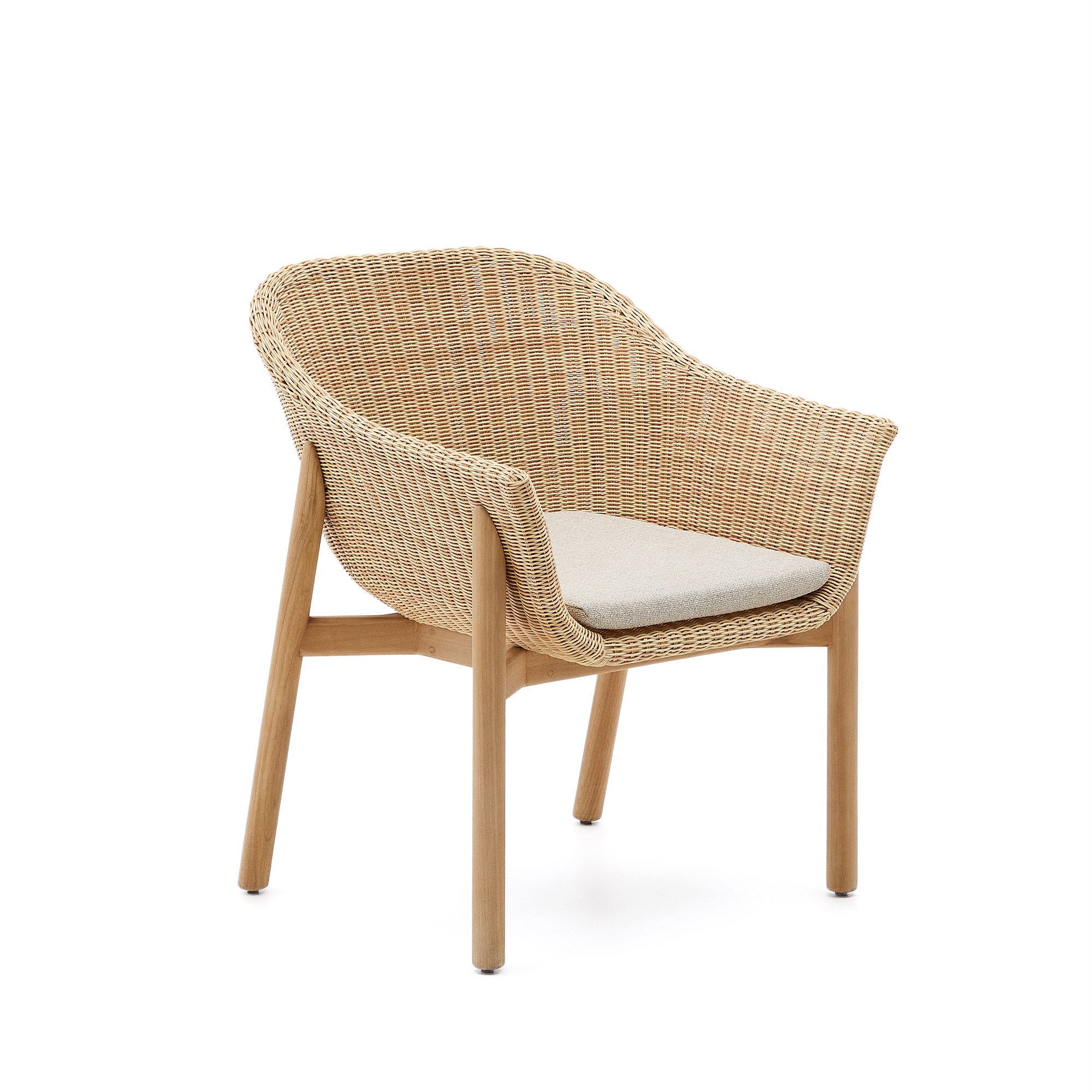 KAVE HOME Galea stol i FSC 100% massivt teaktræ og syntetisk rattan