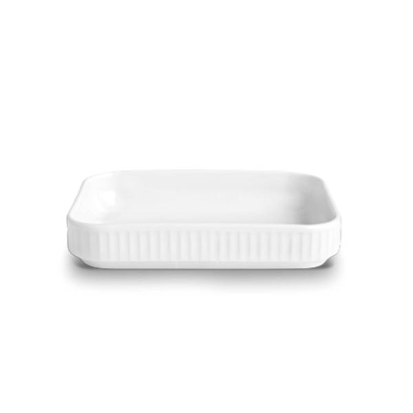 Pillivuyt Plissé Fad rektangulært 18 x 12 cm - Hvid