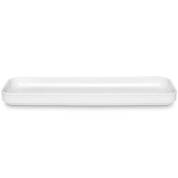Pillivuyt Plissé Fad rektangulært 36 x 12 cm - Hvid