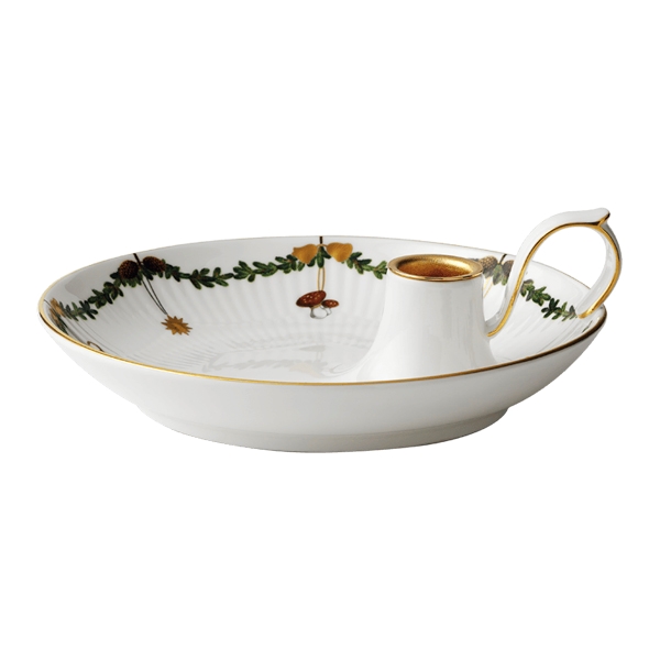 Royal Copenhagen Stjerne Riflet Jul lysestage - 17,5 cm