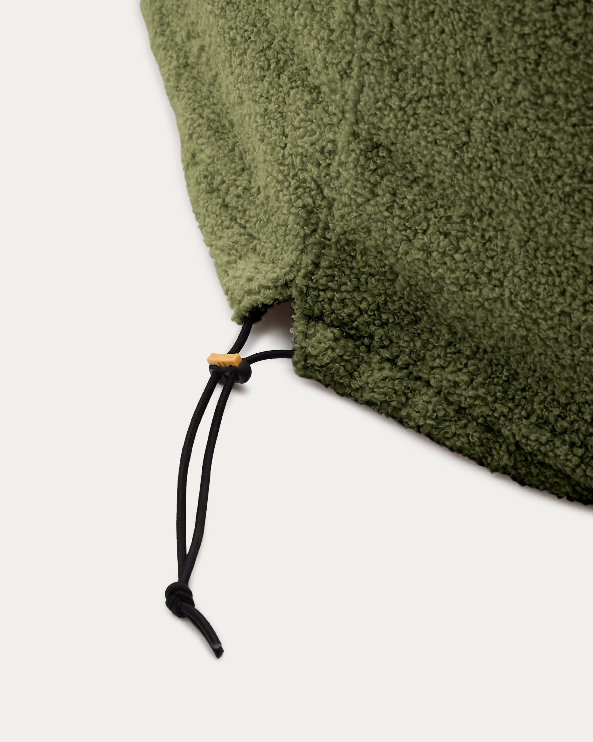 KAVE HOME Kaeli fodstøtte med aftageligt betræk i grøn bouclé Ø 120 cm
