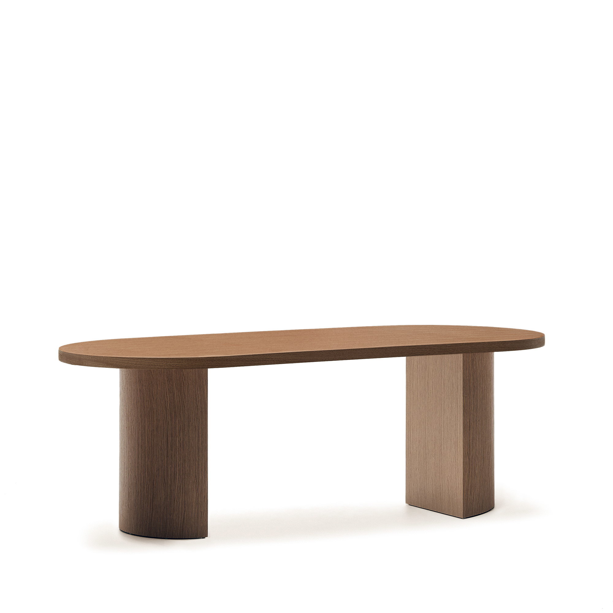 KAVE HOME Nealy bord med valnøddefiner i mørk finish, 200 x 100 cm
