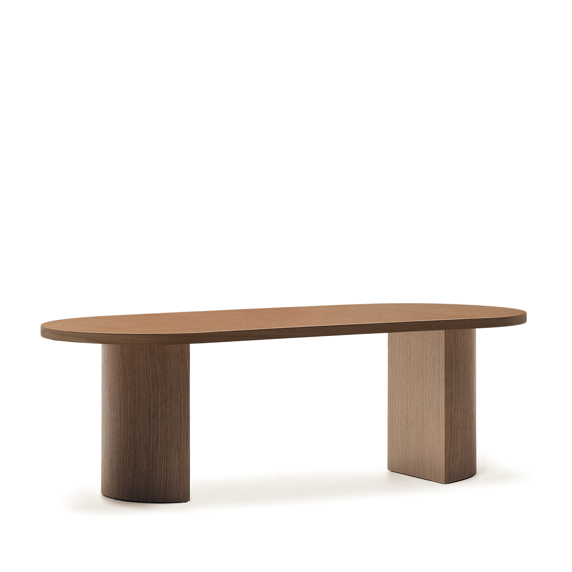 KAVE HOME Nealy bord med valnøddefiner i mørk finish, 240 x 100 cm