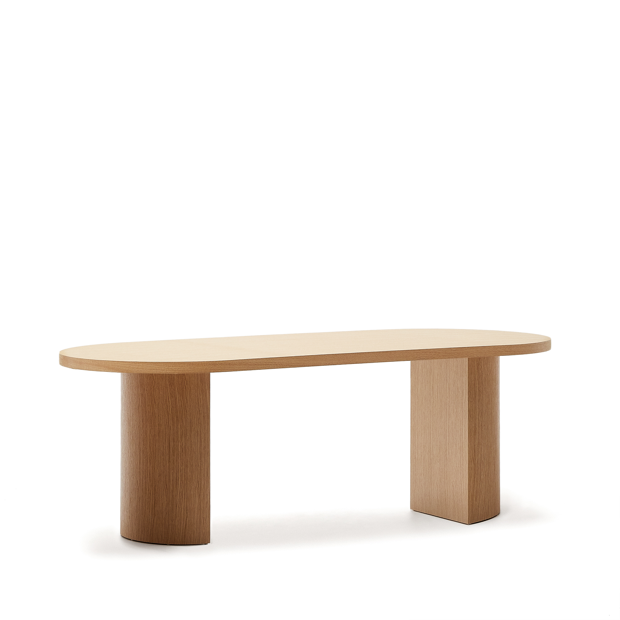 KAVE HOME Nealy bord med egefiner i naturlig finish, 200 x 100 cm