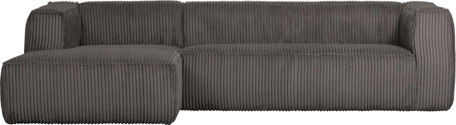 Bean, Hjørnesofa venstrevendt, mørkegrå, H73x175x305 cm, fløjl