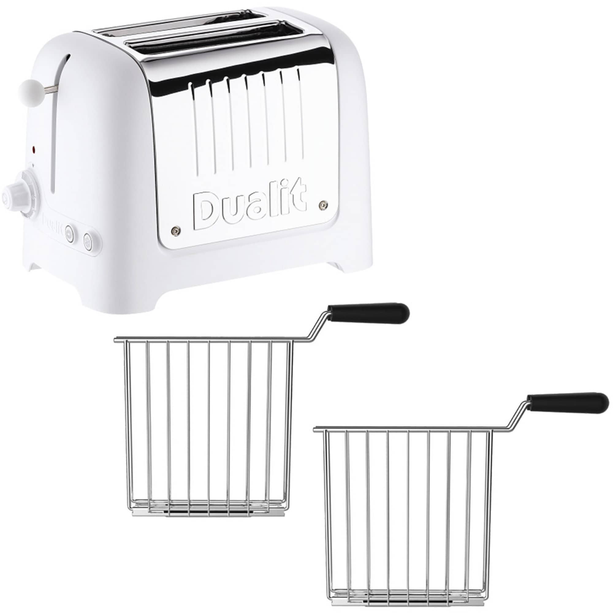 Lite Brødrister 2 skiver + rist, Hvid