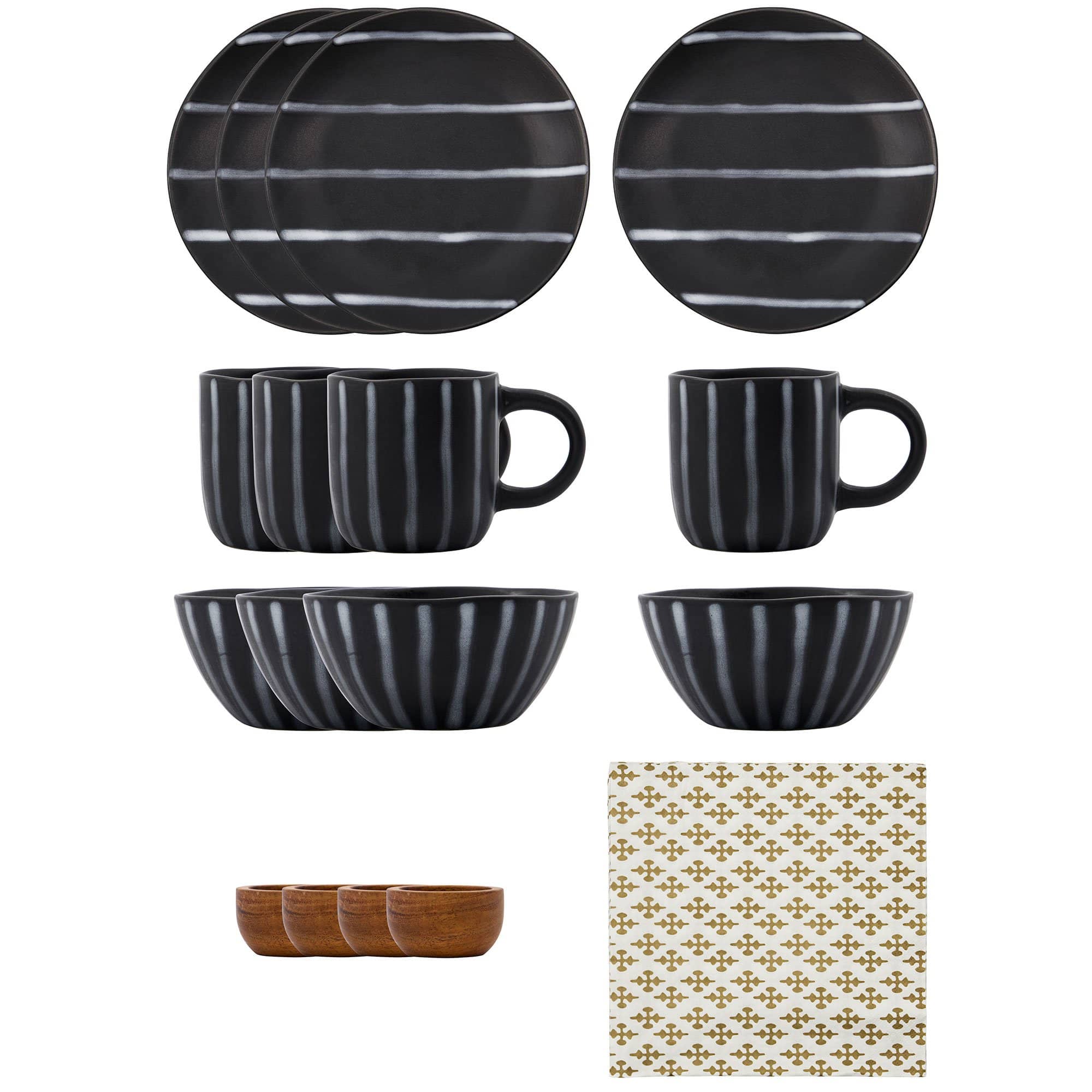 Line Brunchkit 16 dele, sort/brun