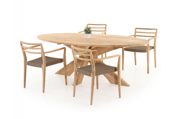 Hercules Elipse Monza Teak Havemøbelsæt