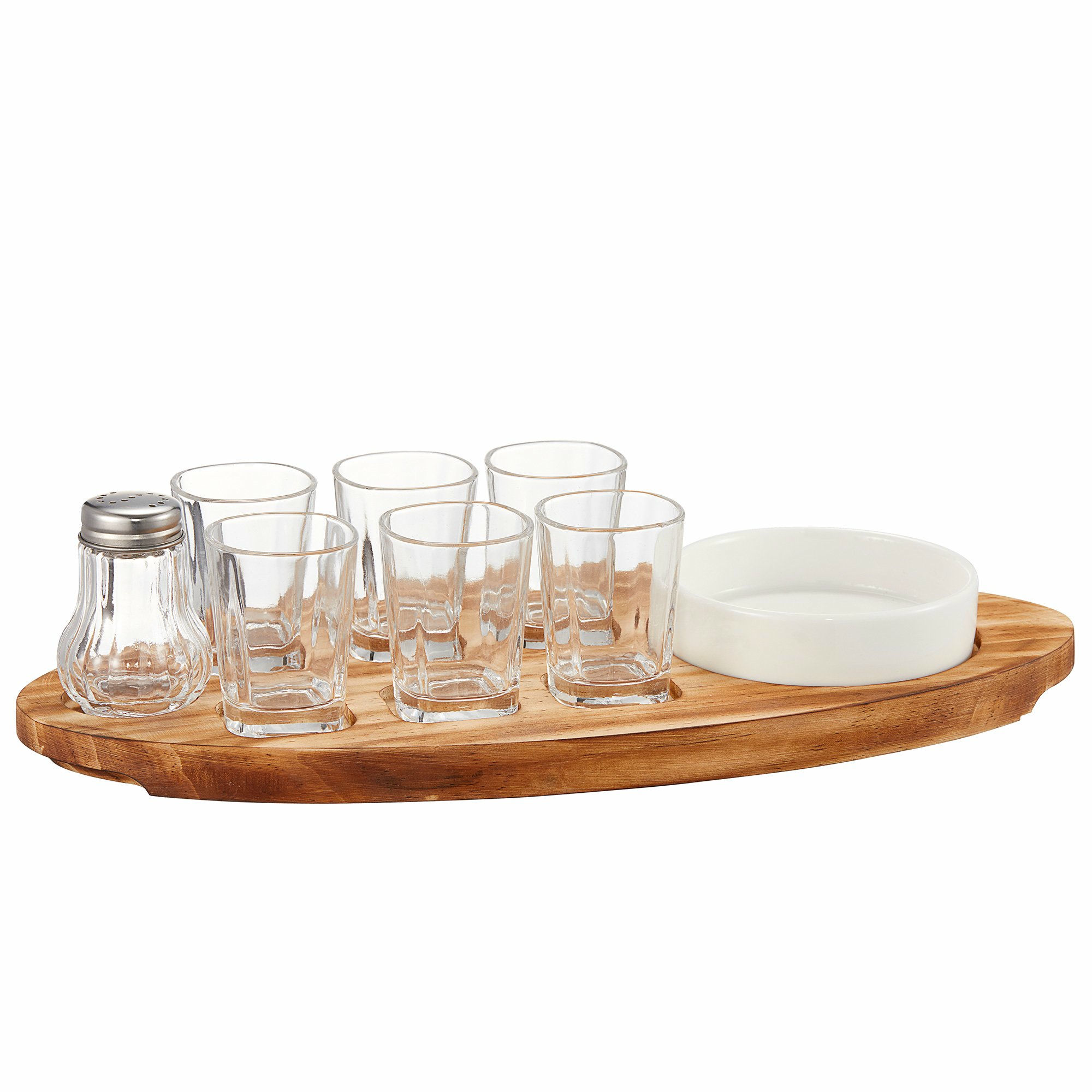 Shonta shotbræt m. 6 glas inkl. saltkar & skål