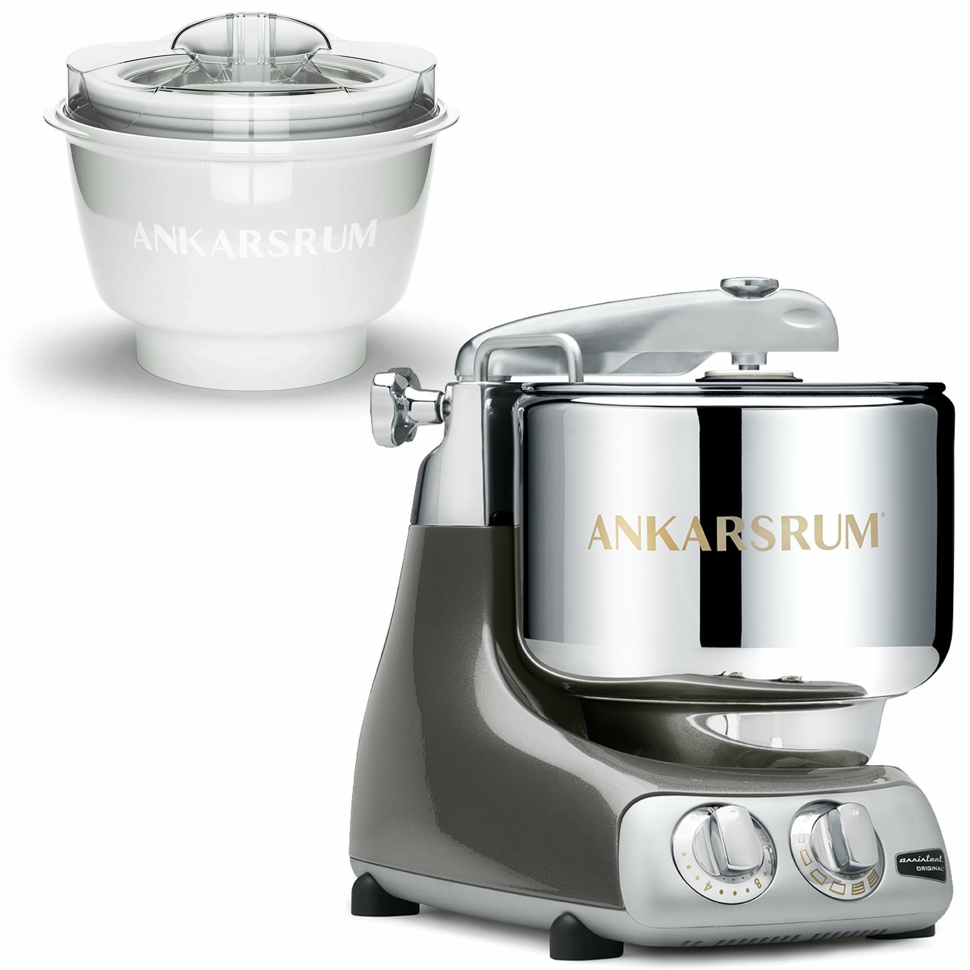 AKM 6230 røremaskine med ismaskine, black chrome