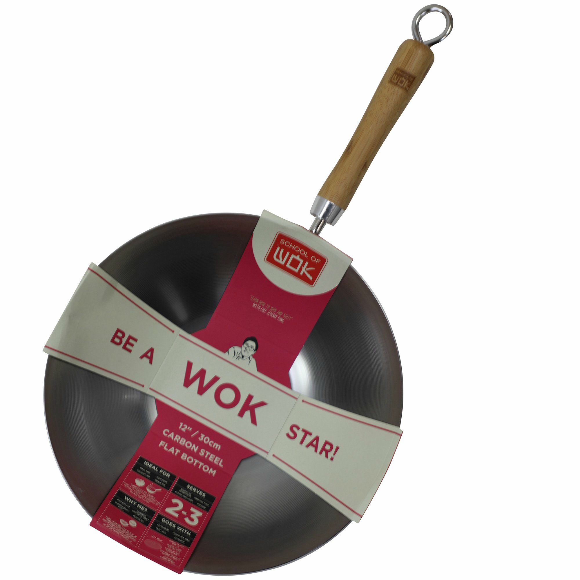 Kulstål wok 30 cm.