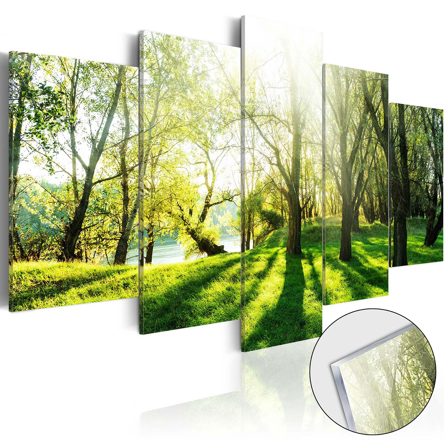 Artgeist billede - Green Glade, på plexiglas, to størrelser 100x50