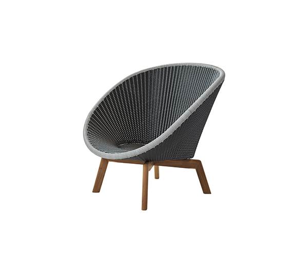 Cane-Line Peacock loungestol - grå - m. hynder