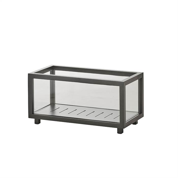 Cane-Line Lightbox - rektangulær - H: 22 cm - Lava grey