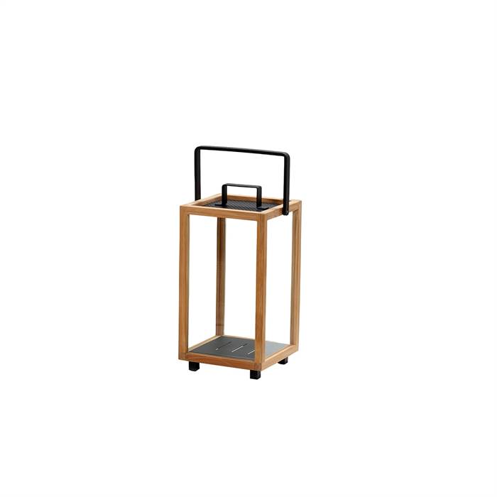 Cane-Line Lighthouse lanterne - lille - H: 42 cm - Teak/aluminium - Lava grey
