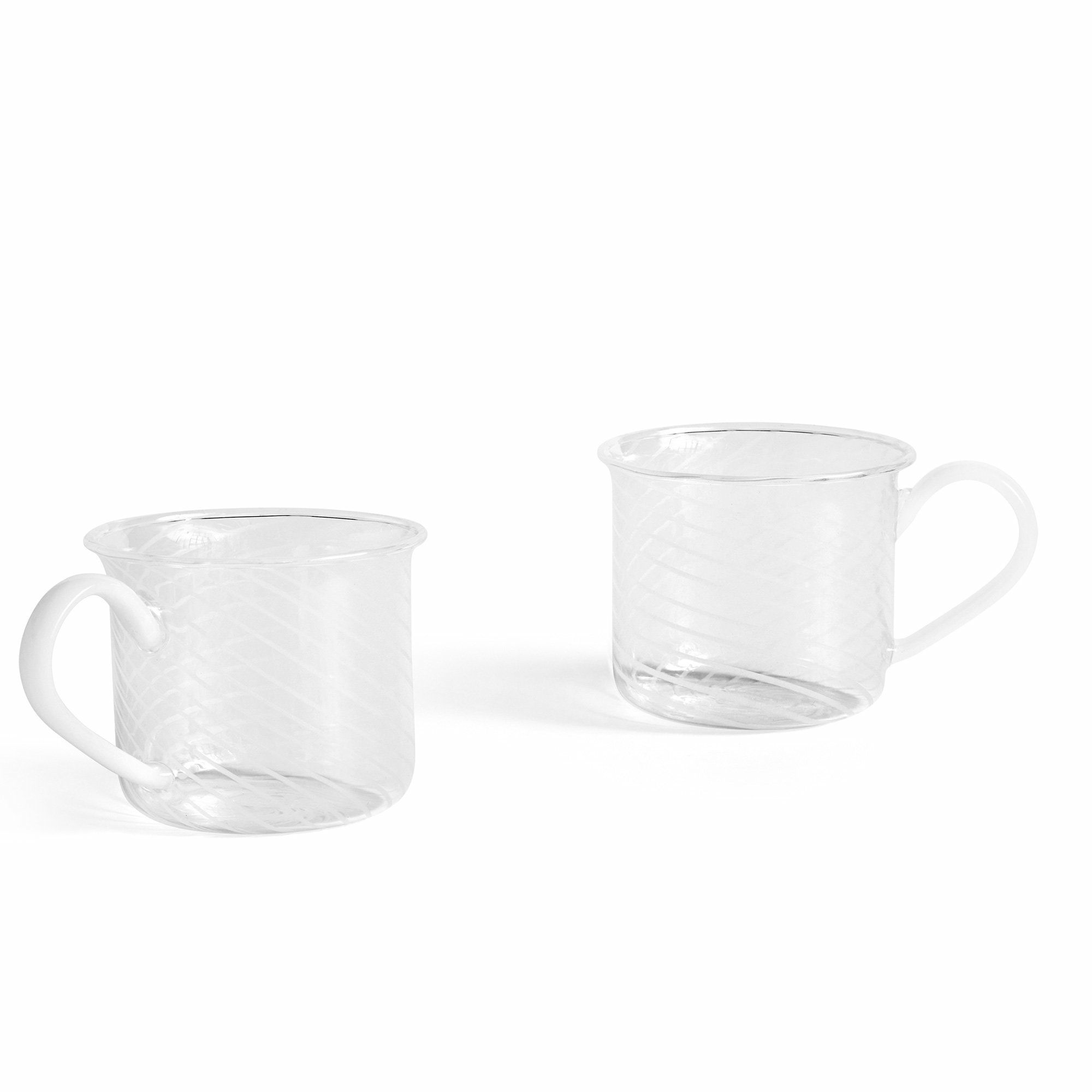 Borosilikat kop, 2-pak, white swirl