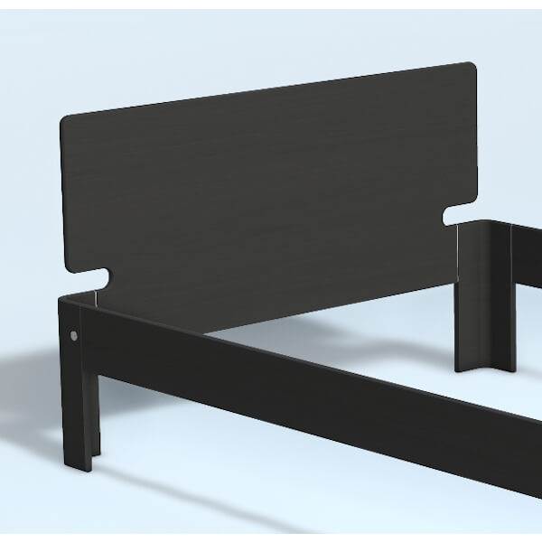 Auping Auronde gavl - trekvartseng - høj model - midnight black oak - 140 cm