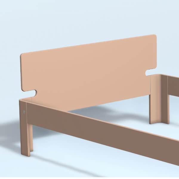Auping Auronde gavl - trekvartseng - lav model - blush - 120 cm