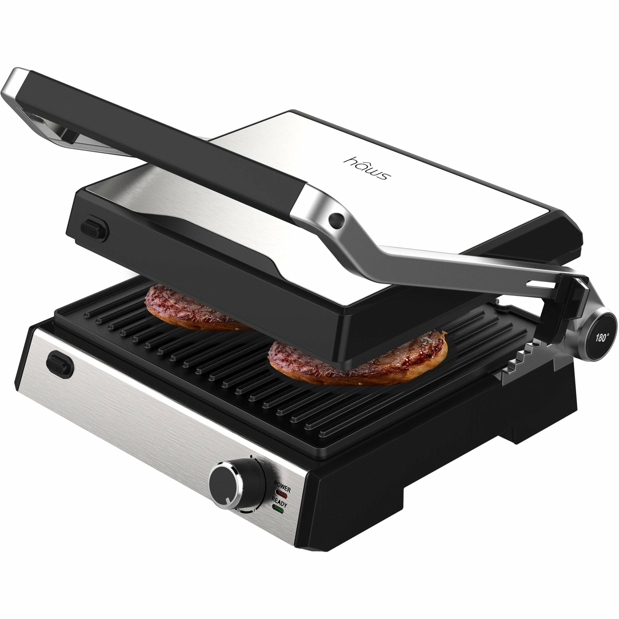 Møn Proff bord-/paninigrill, rustfri/sort
