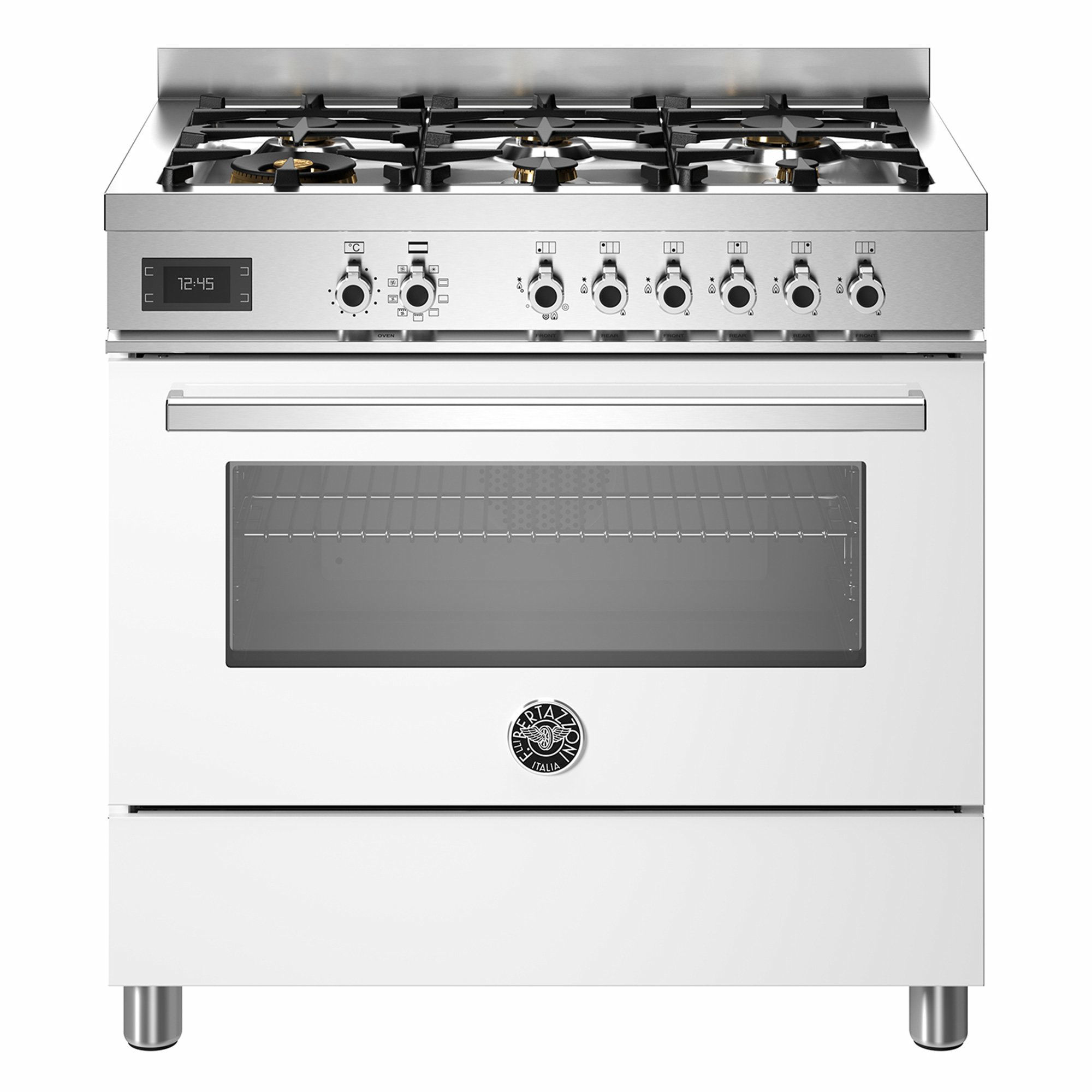 PRO96L1EBIT Professional gaskomfur med ovn, 90 cm, hvid