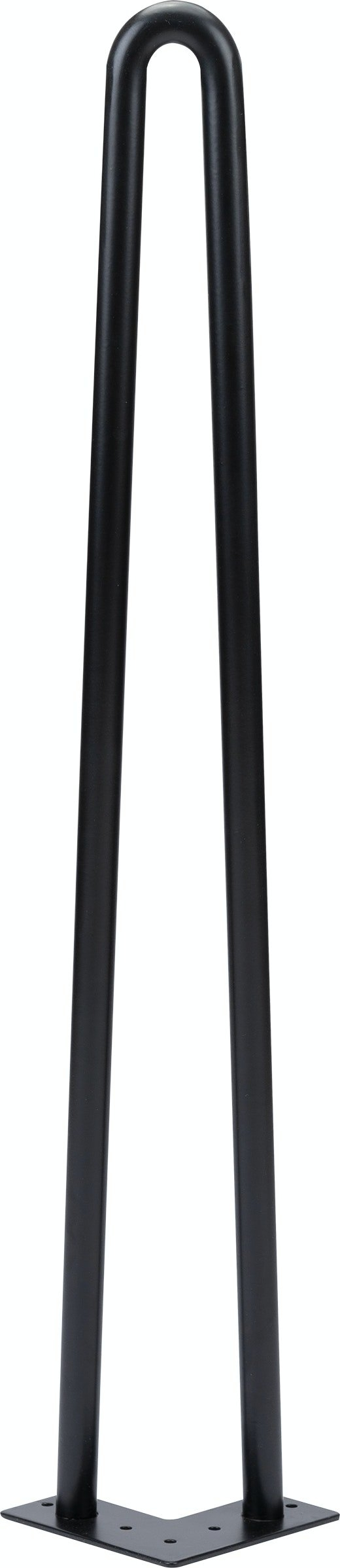 Elias, Understel, kraftige 2-rods hairpin-legs til spisebord, sæt á 4 stk, sort, H72,5x11 cm
