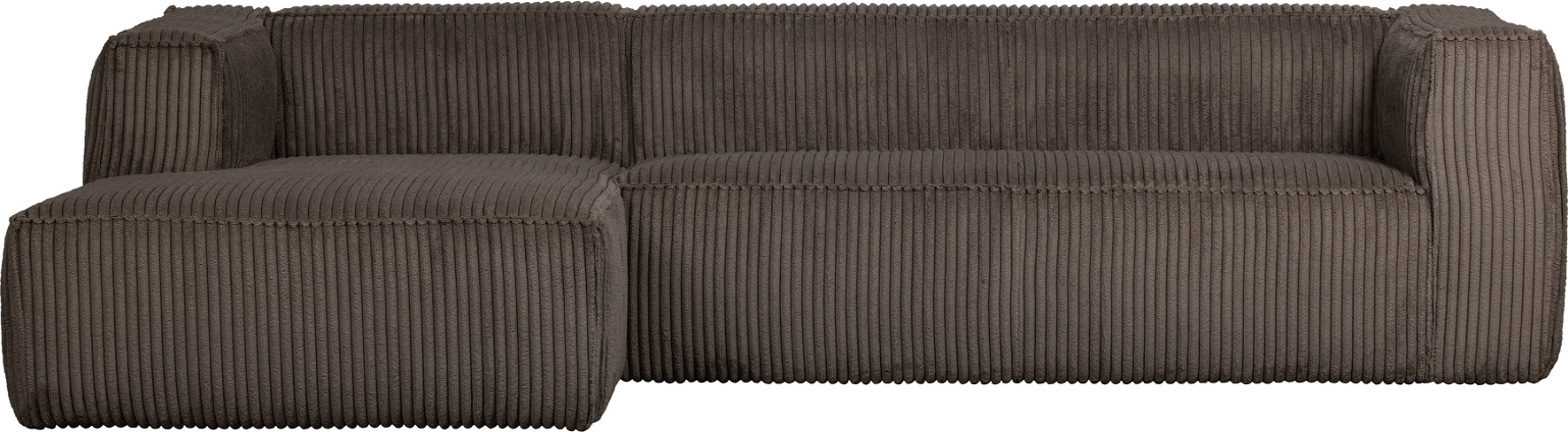 Bean, Hjørnesofa venstrevendt, brun, H73x175x305 cm, fløjl