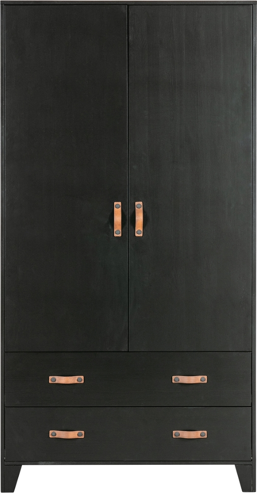 Dian, Klædeskab, sort, H180x40x94 cm, fyrretræ